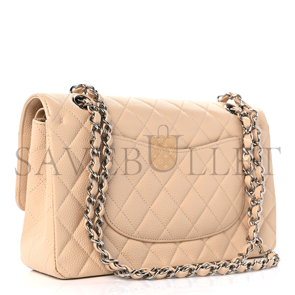 Ch*el master medium cf silver buckle (25.5*15.5*6.5cm)